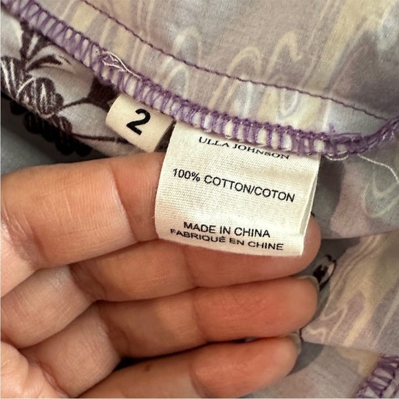 NWOT Ulla Johnson Dasha Popelin Ruffle Tier Purple Zinnia Floral Midi Dress - Picture 16 of 16